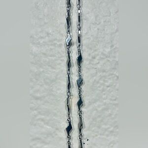 Vintage Silver-tone Lightning Bolt Chain Necklace